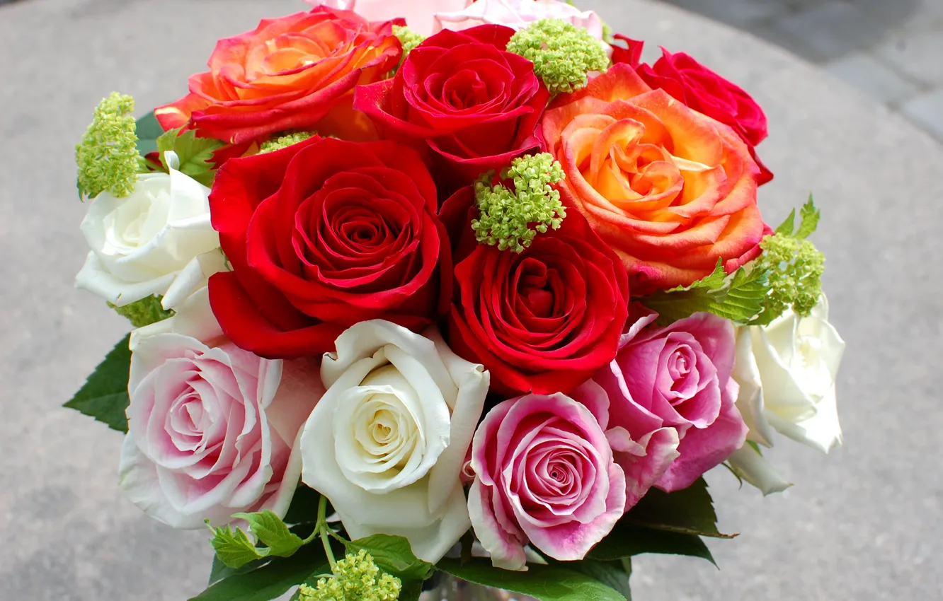 Photo wallpaper bright, roses, bouquet, roses, bouquets
