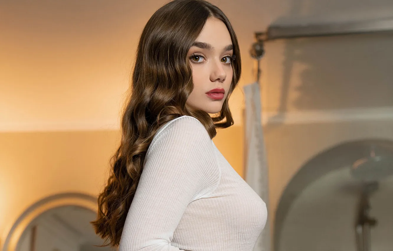 Photo wallpaper look, long hair, long hair, eyes, pretty, lips, Seltin Sweet