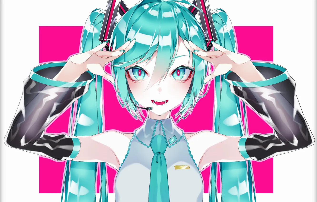 Photo wallpaper look, girl, smile, Hatsune Miku, Vocaloid, Vocaloid, Hatsune Miku