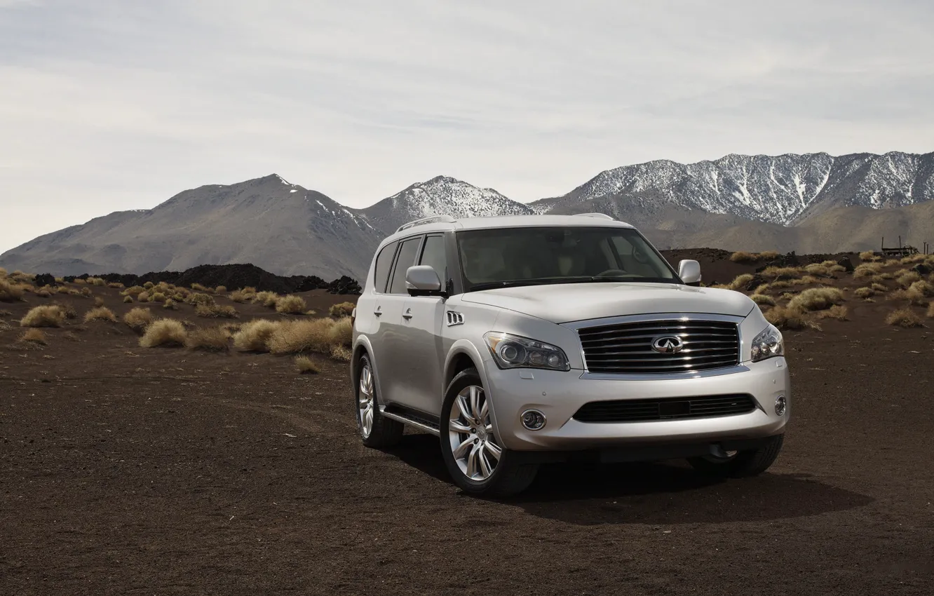 Photo wallpaper auto, mountains, nature, view, jeep, infiniti, infiniti