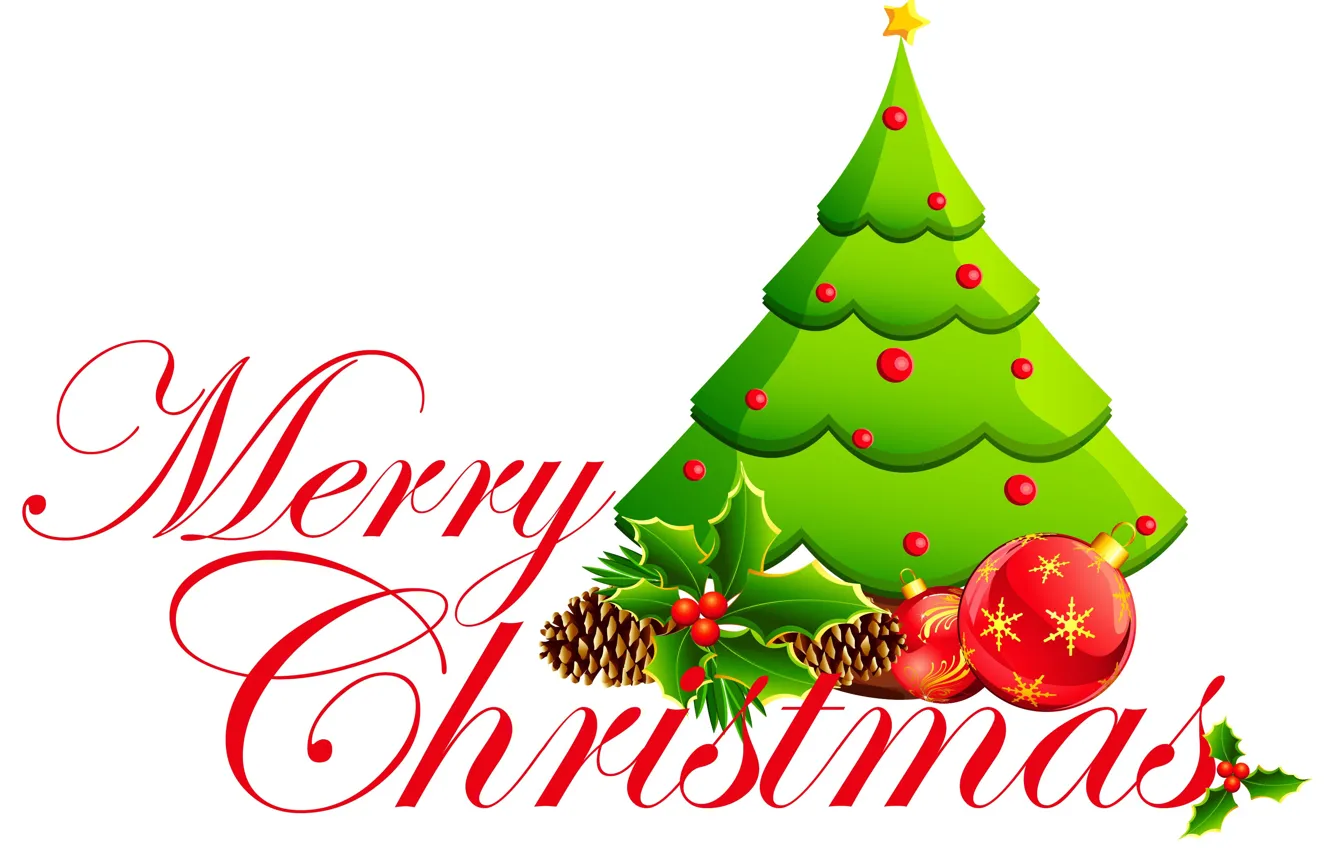 Photo wallpaper new year, vector graphics, Christmas Tree