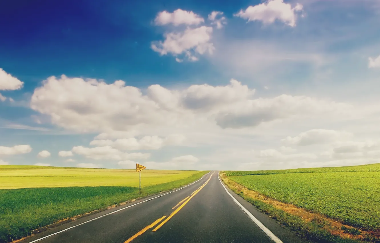 Photo wallpaper road, greens, grass, landscape, nature, background, widescreen, Wallpaper