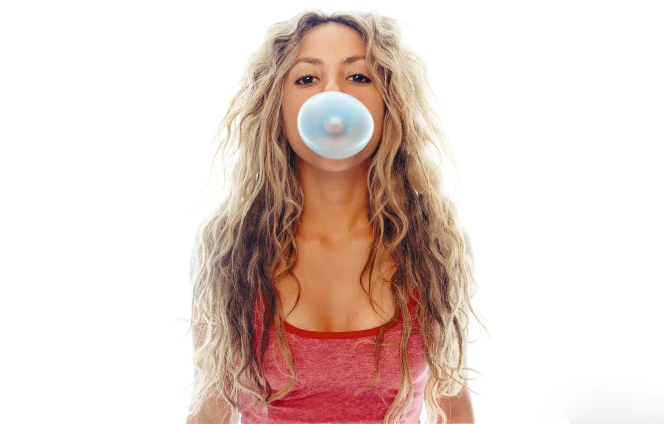 Photo wallpaper music, singer, bubble, Shakira, celebrity, shakira, gum