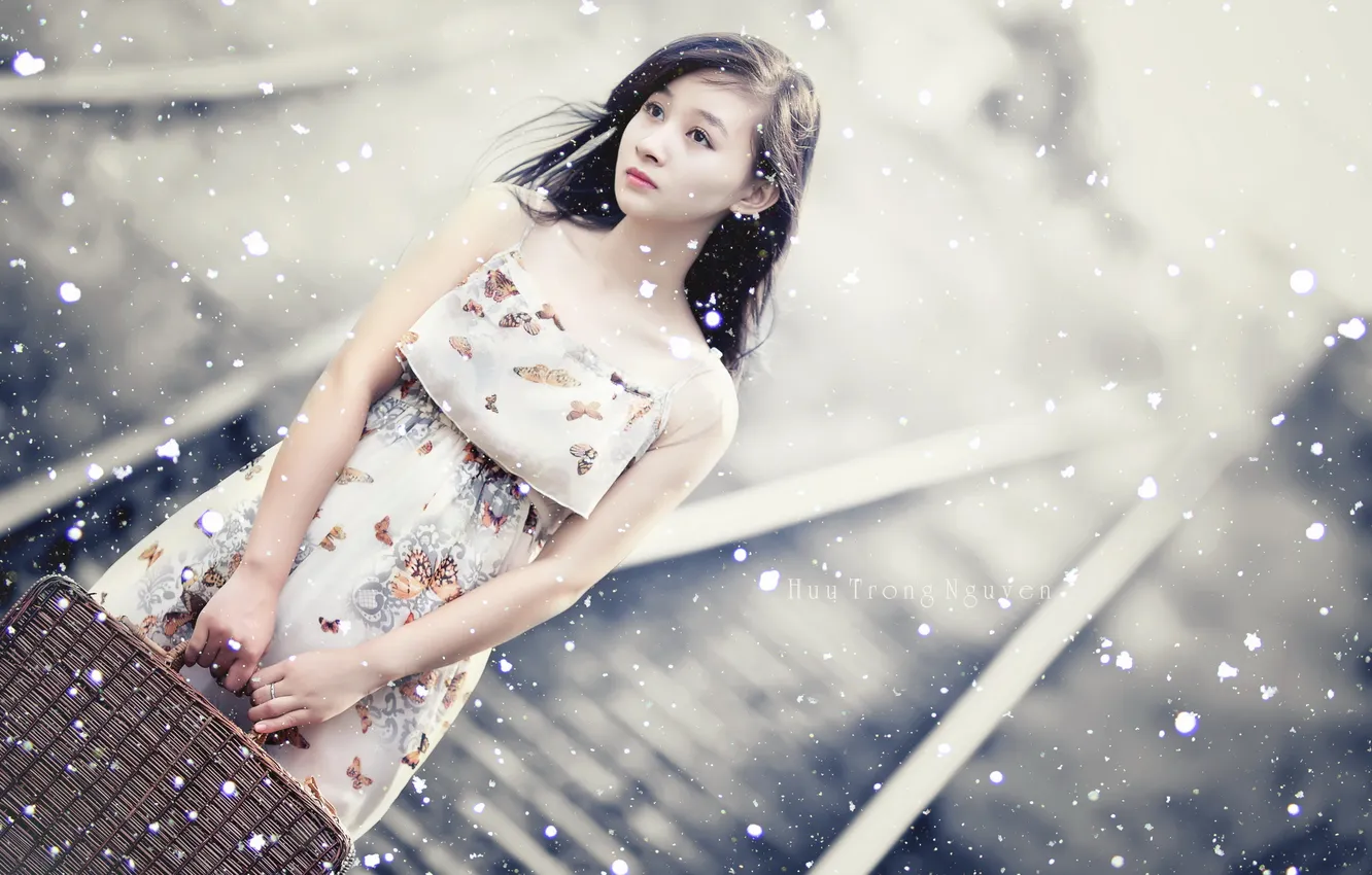 Photo wallpaper girl, mood, Asian