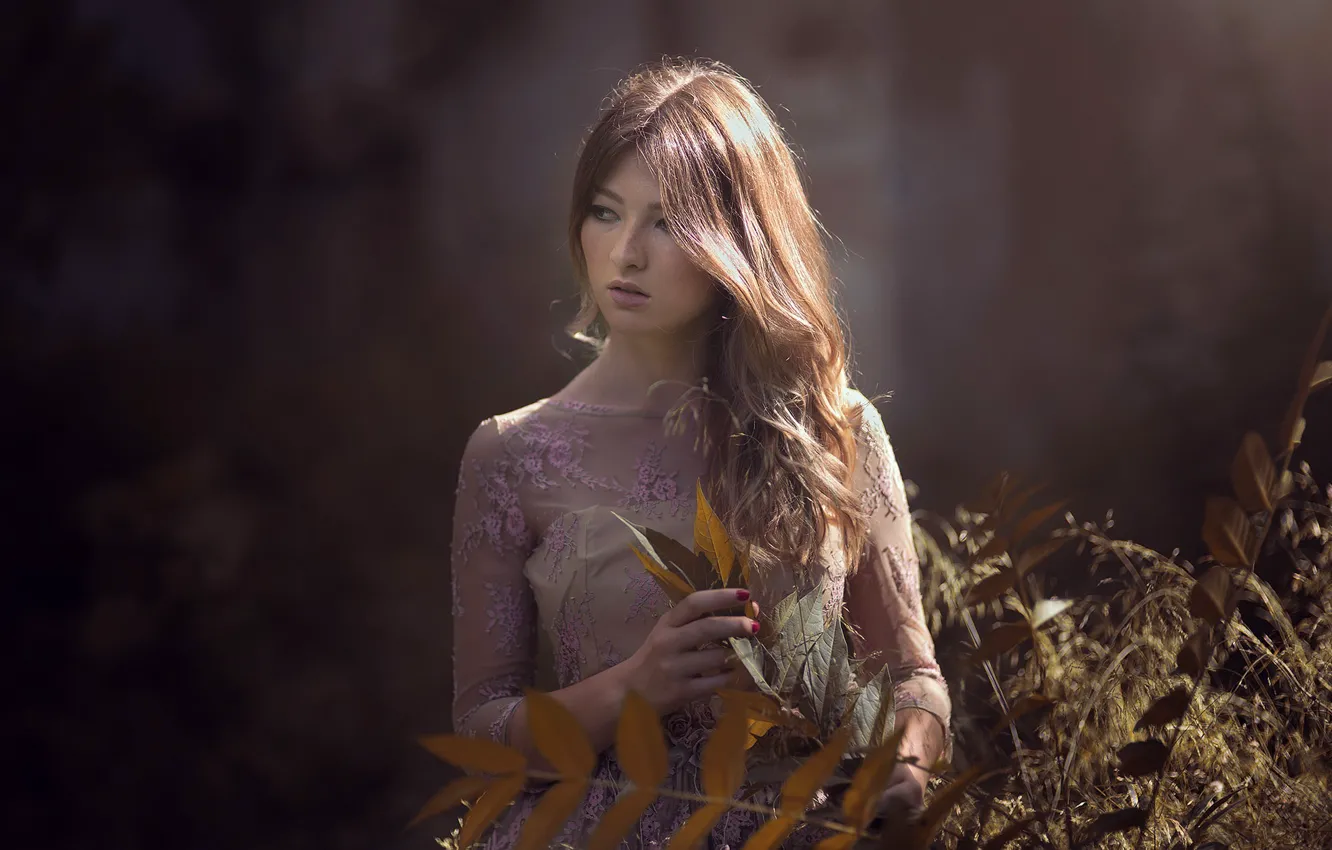 Photo wallpaper girl, nature, Marina