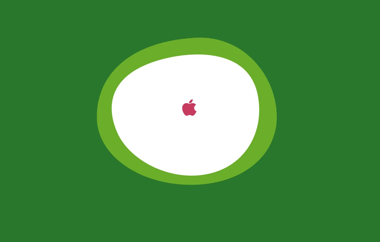 Photo wallpaper white, green, background, icon, apple, Apple, round, minimalism