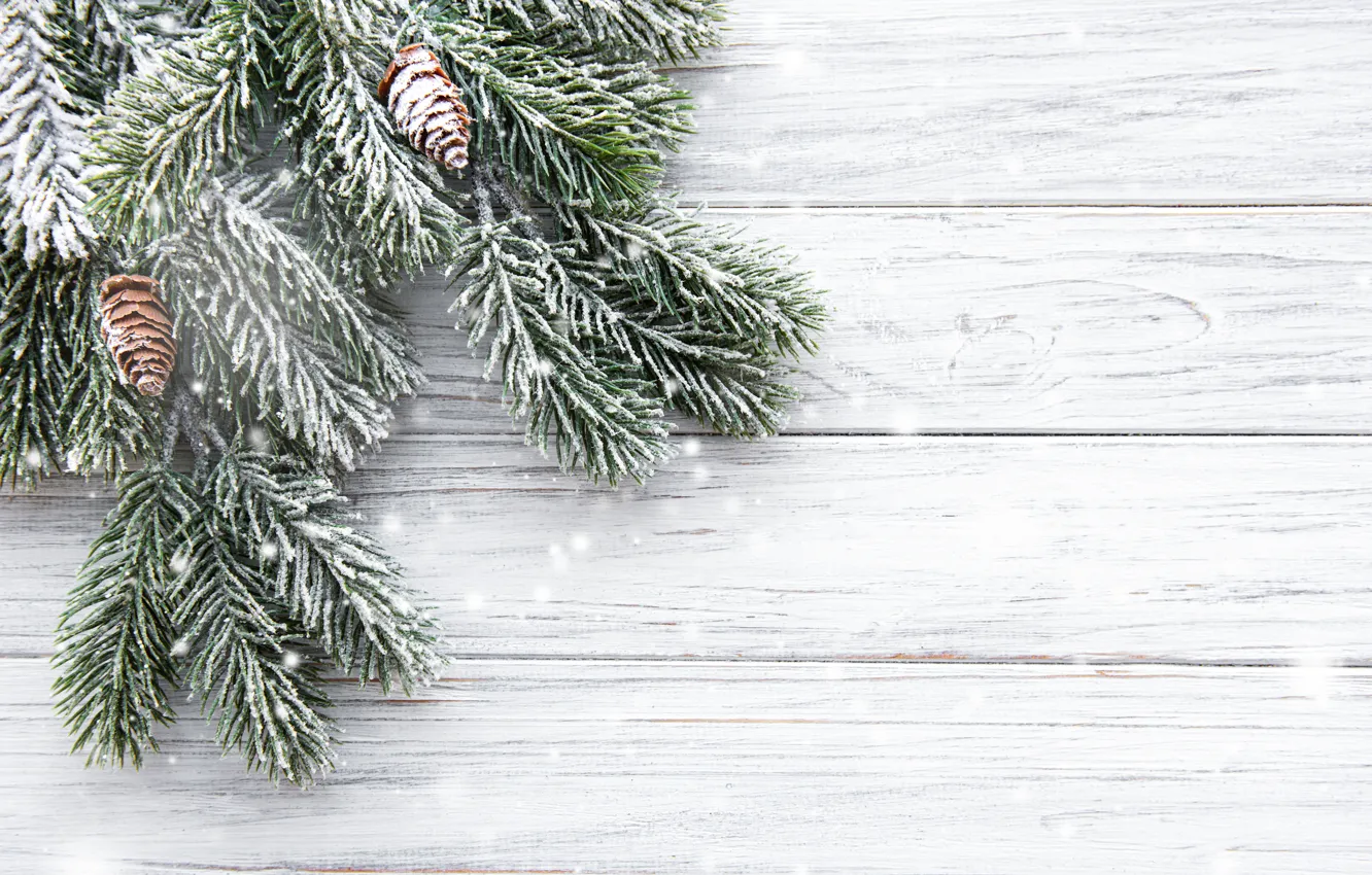 Photo wallpaper snow, tree, New Year, Christmas, Christmas, bumps, wood, winter