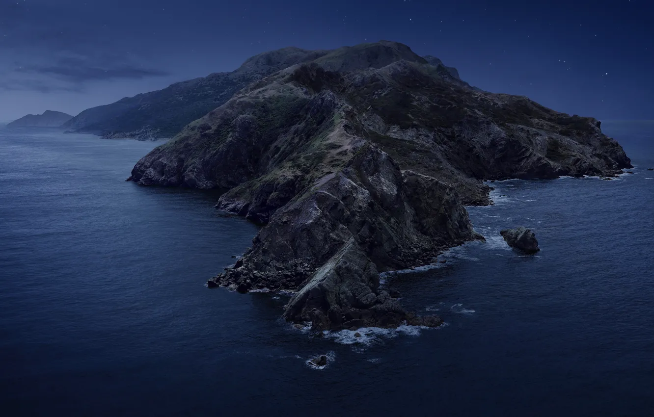 Photo wallpaper sea, rocks, island