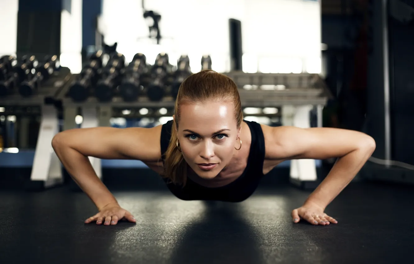 Photo wallpaper fitness, gym, training, pushups