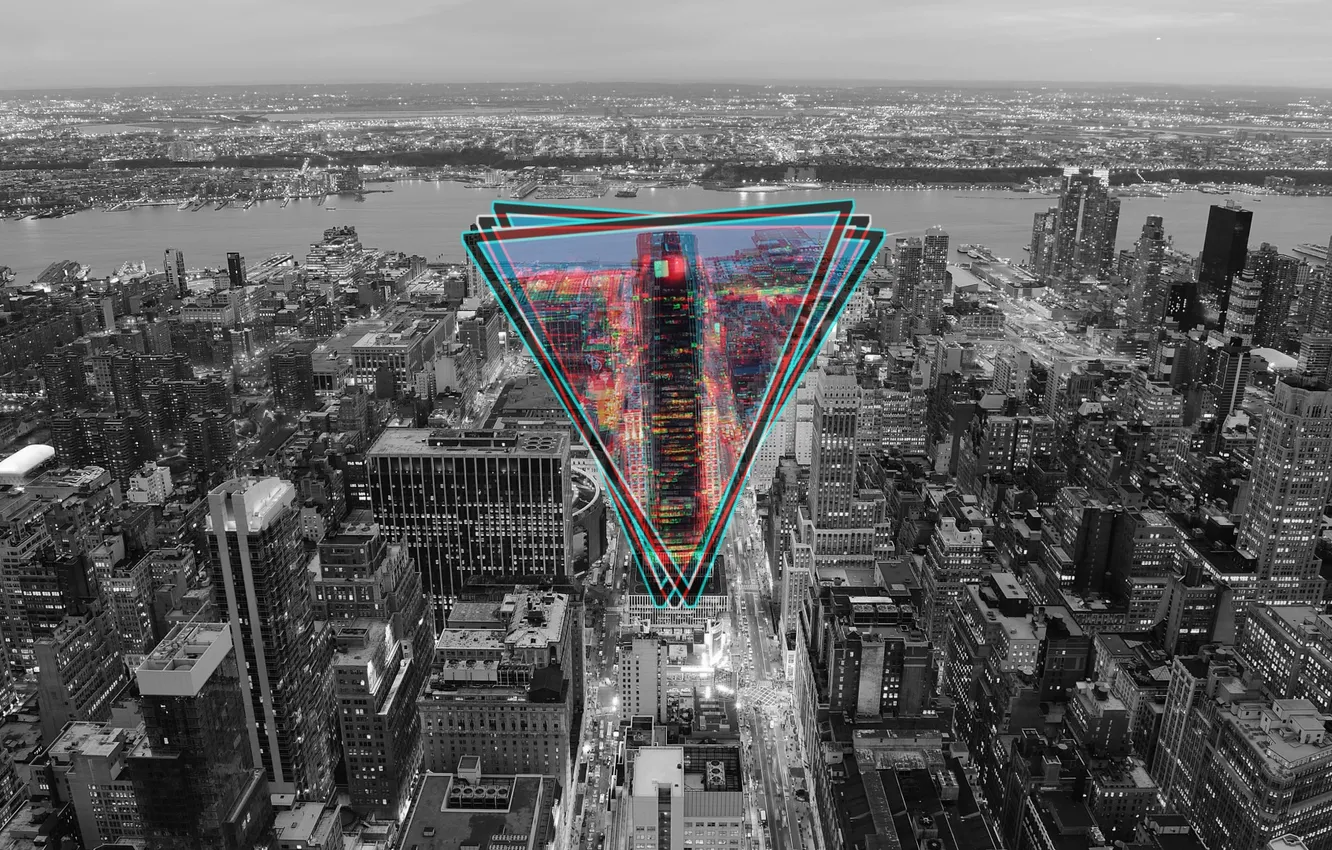 Photo wallpaper city, the city, triangle