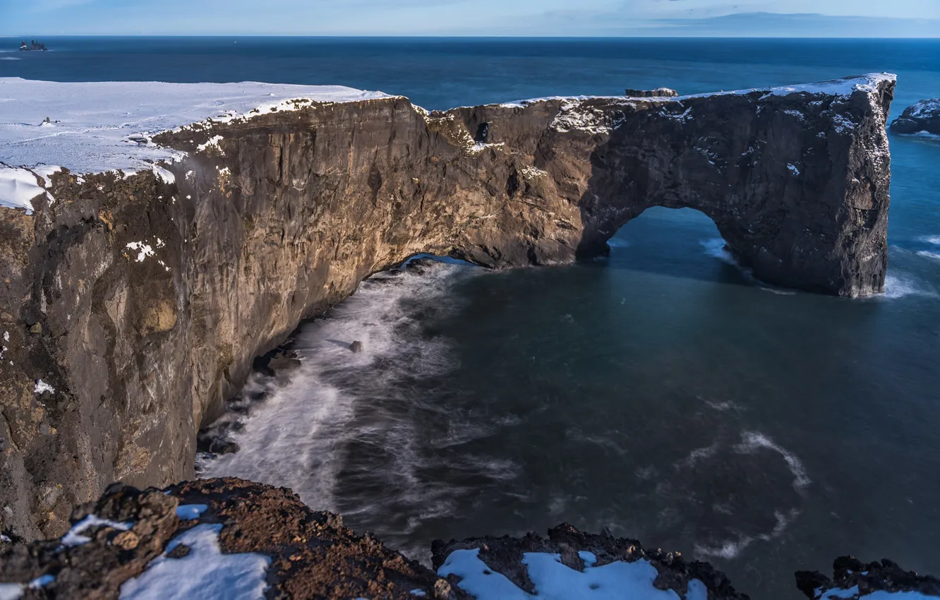 Photo wallpaper sea, rocks, shore, Iceland