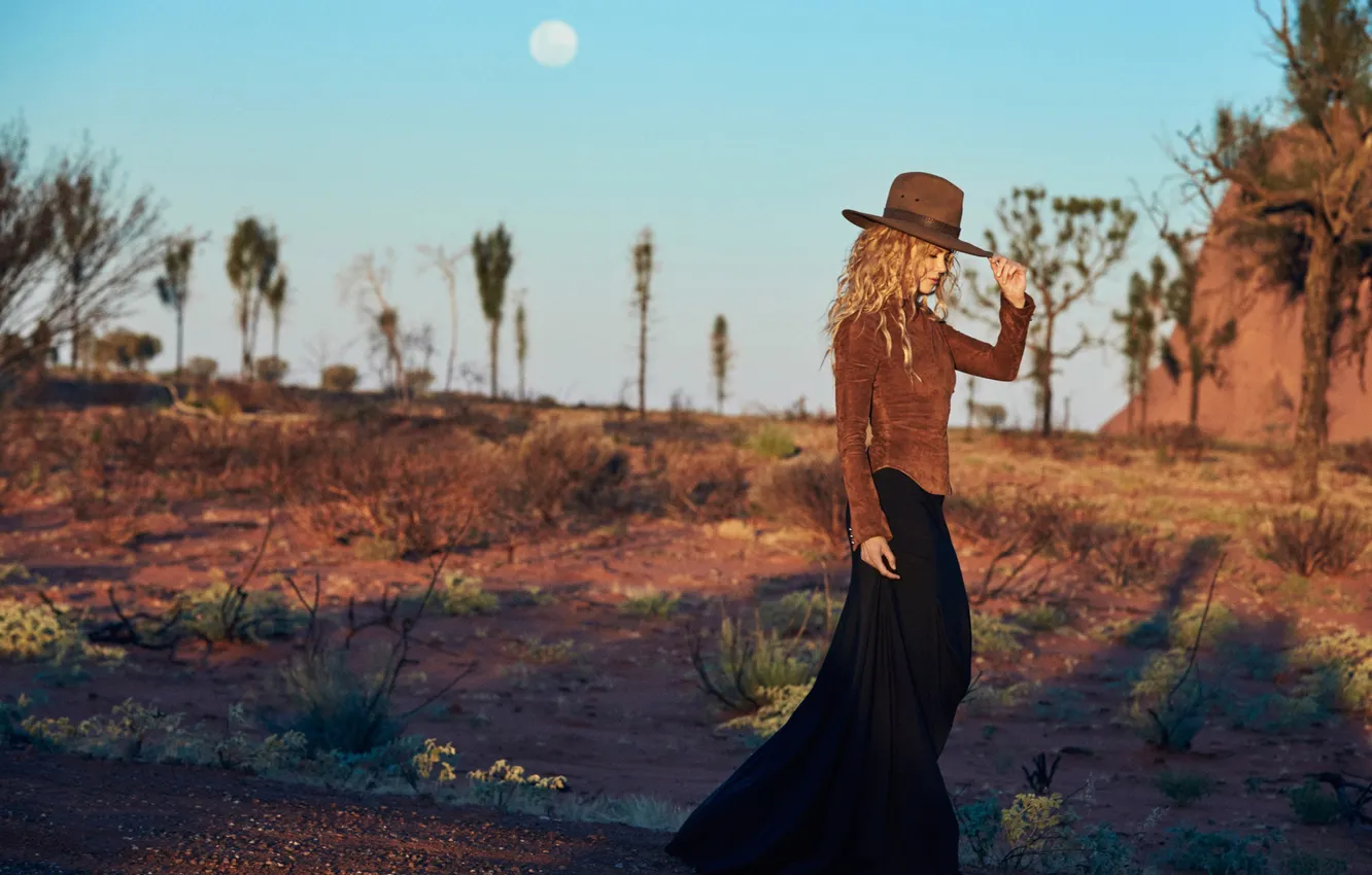 Photo wallpaper nature, skirt, hat, actress, blonde, photographer, Nicole Kidman, journal