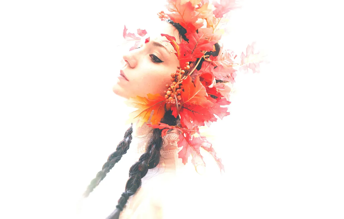 Photo wallpaper girl, eyes, crown, lips, hair