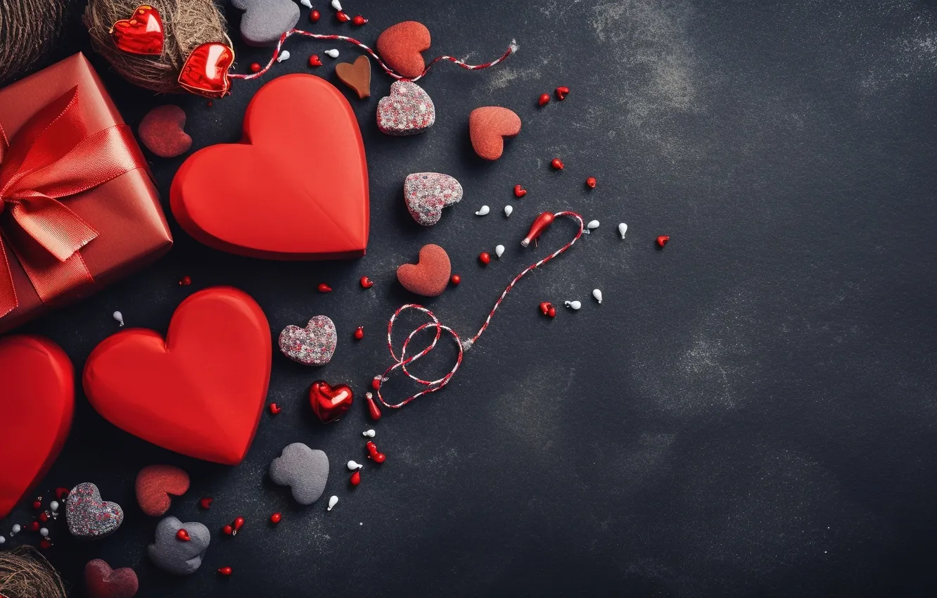 Photo wallpaper love, gift, romance, heart, love, Valentine's day, romantic, hearts