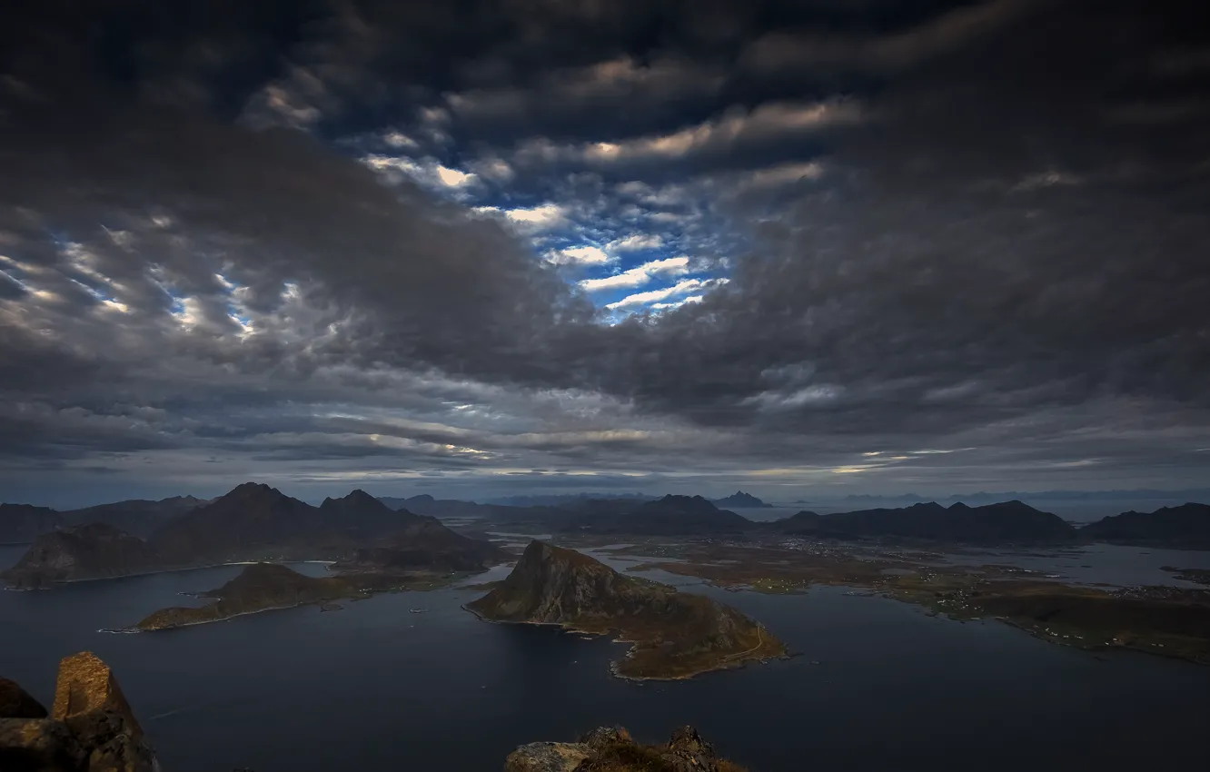 Photo wallpaper sea, Islands, Norway, Norwegian, Lofoten, the Eastern part of the
