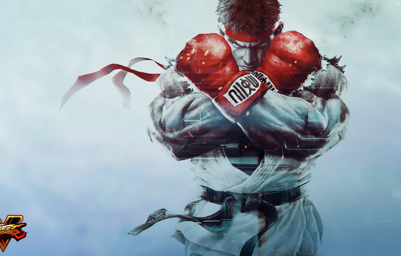 Photo wallpaper gloves, fighter, art, ryu, Street Fighter 5, Street Fighter V
