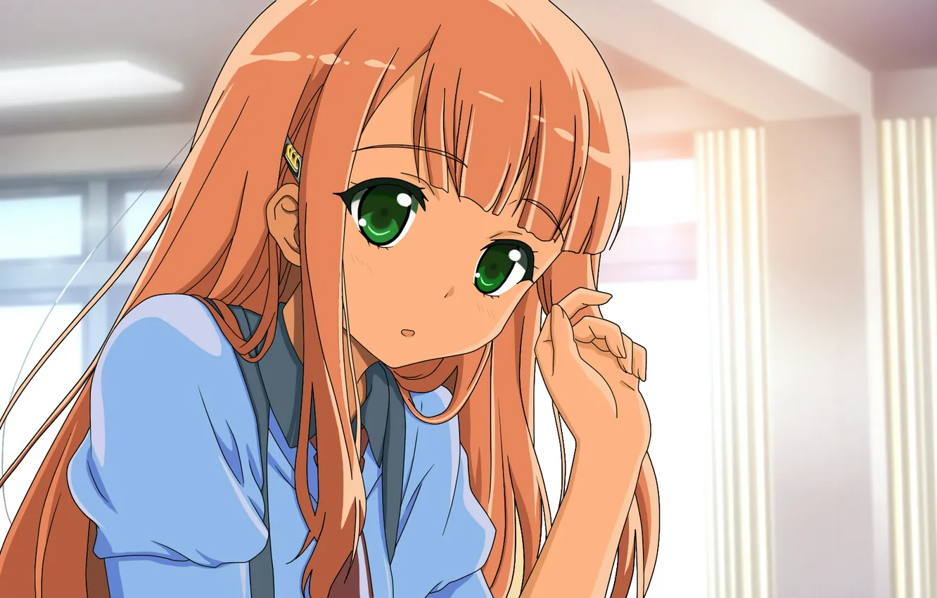 Photo wallpaper girl, face, hair, art, moododan, yamabuki rio