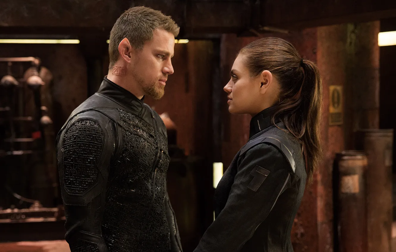 Photo wallpaper fiction, Mila Kunis, Mila Kunis, Channing Tatum, Channing Tatum, Jupiter Ascending, Jupiter Jones, Jupiter Ascending