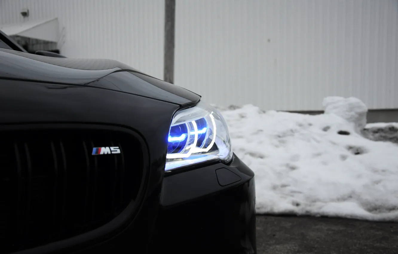 Photo wallpaper BMW, Black, F10, Sight, LED