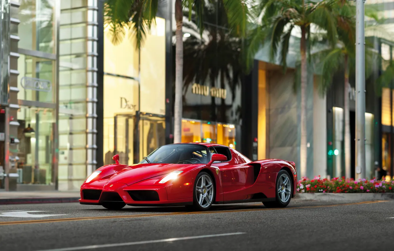 Photo wallpaper supercar, Ferrari Enzo, street