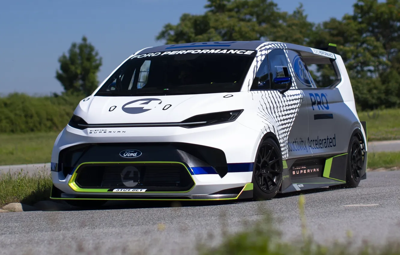 Photo wallpaper Ford, Van, Pro, Electric, Fast, SuperVan, Ford Pro Electric SuperVan, 2000HP