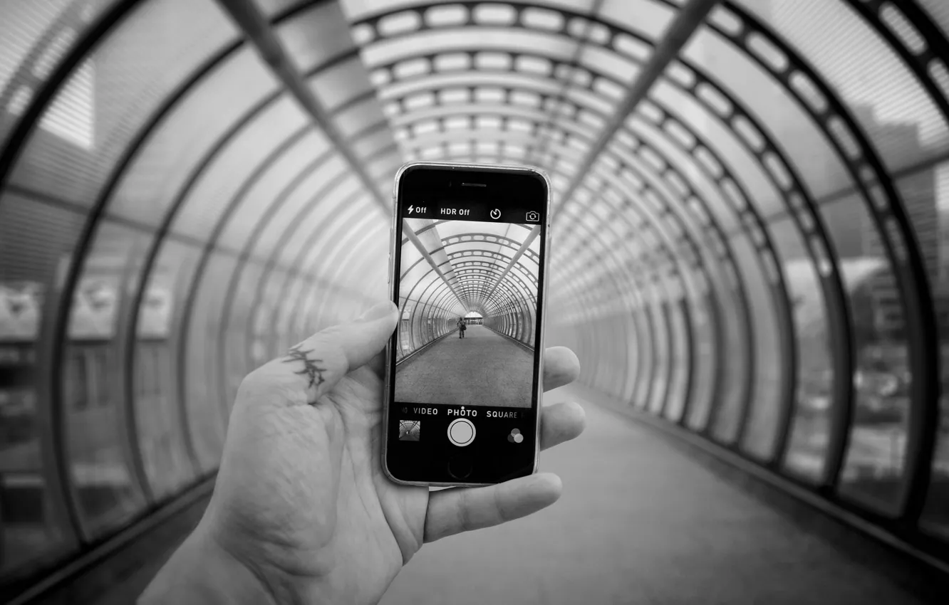 Photo wallpaper iPhone, picture, hands, tattoo, black and white