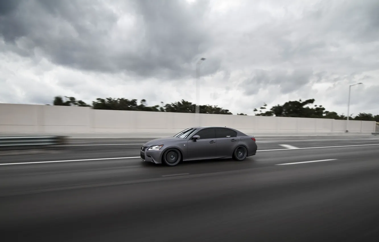 Photo wallpaper speed, Lexus, Sport, GS F, Matte Gunmetal