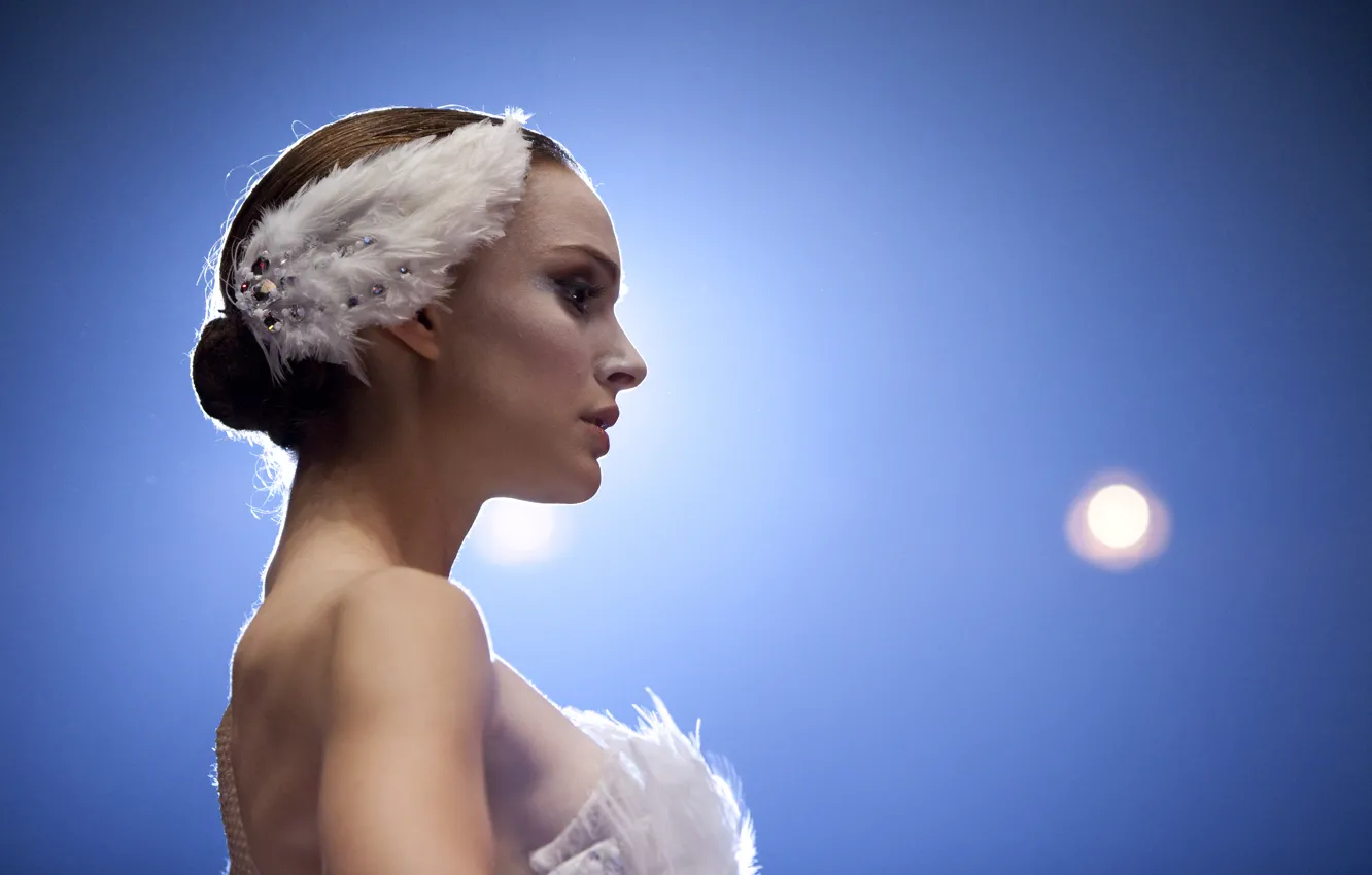 Photo wallpaper girl, feathers, Natalie Portman, Natalie Portman, ballerina, Black Swan