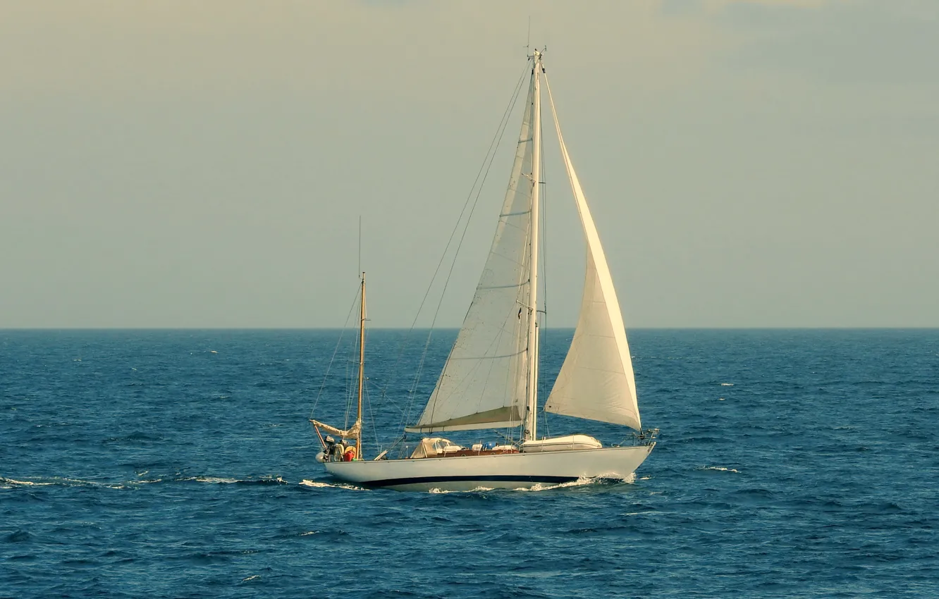Photo wallpaper sea, yacht, adventure, romance, journey