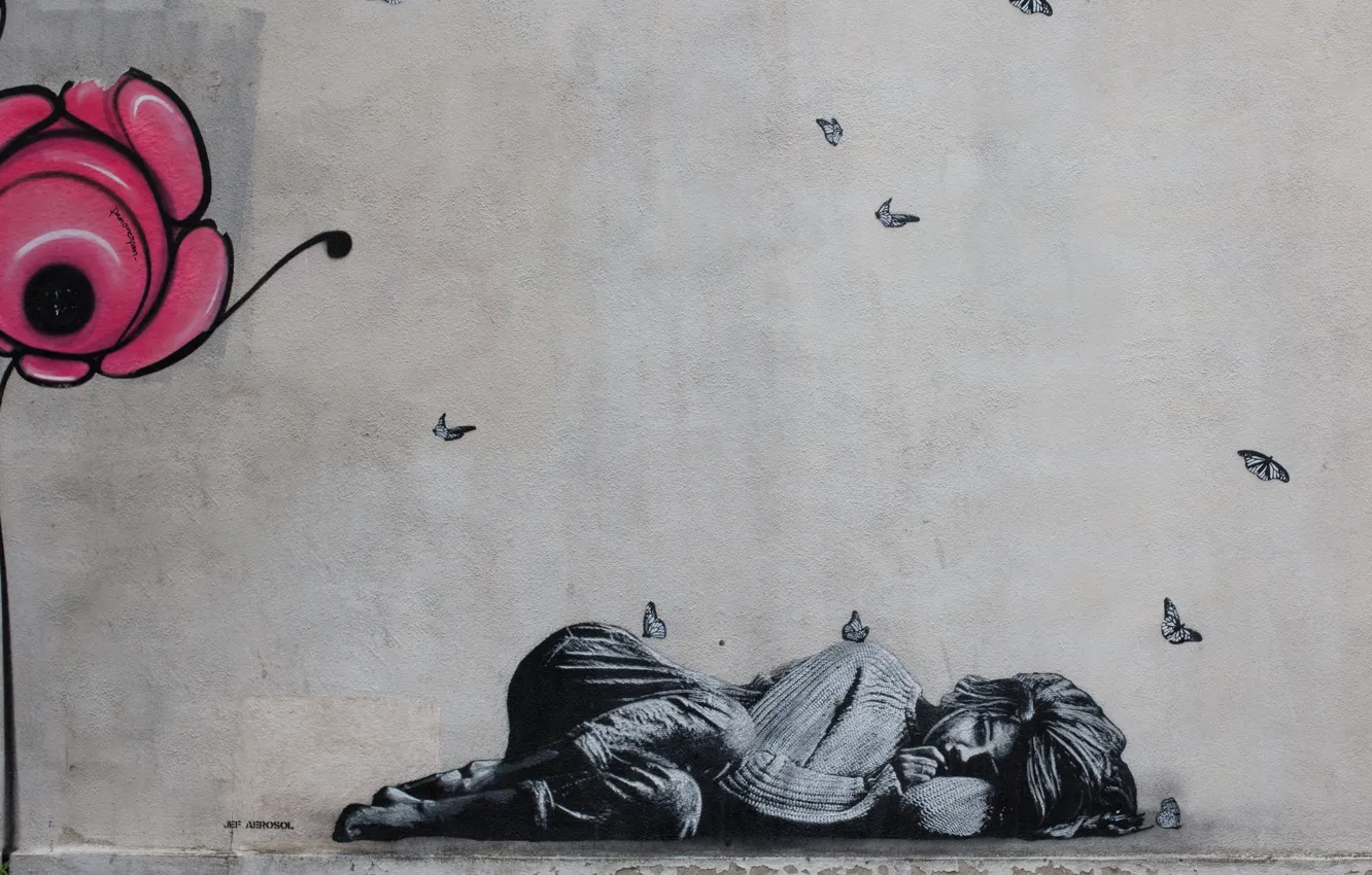 Photo wallpaper wall, graffiti, art