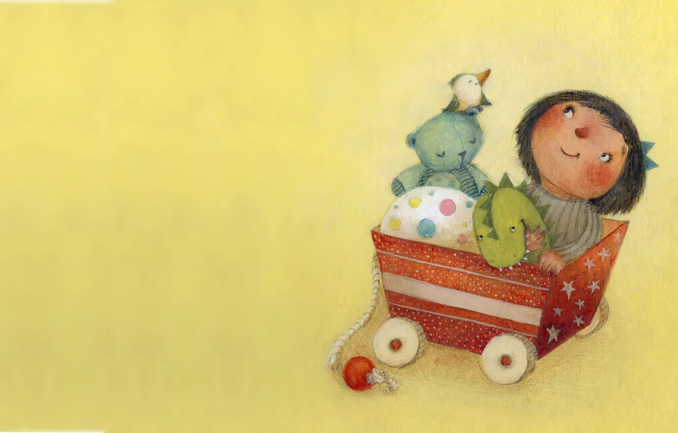 Photo wallpaper toy, figure, art, wagon, children's