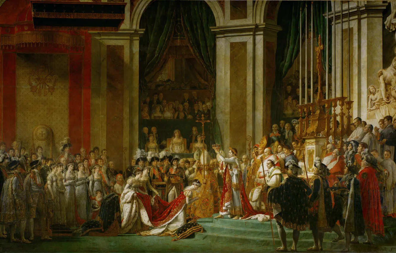 Photo wallpaper Napoleon, Jacques-Louis David, art, The anointing of the Emperor, The Coronation Of Napoleon