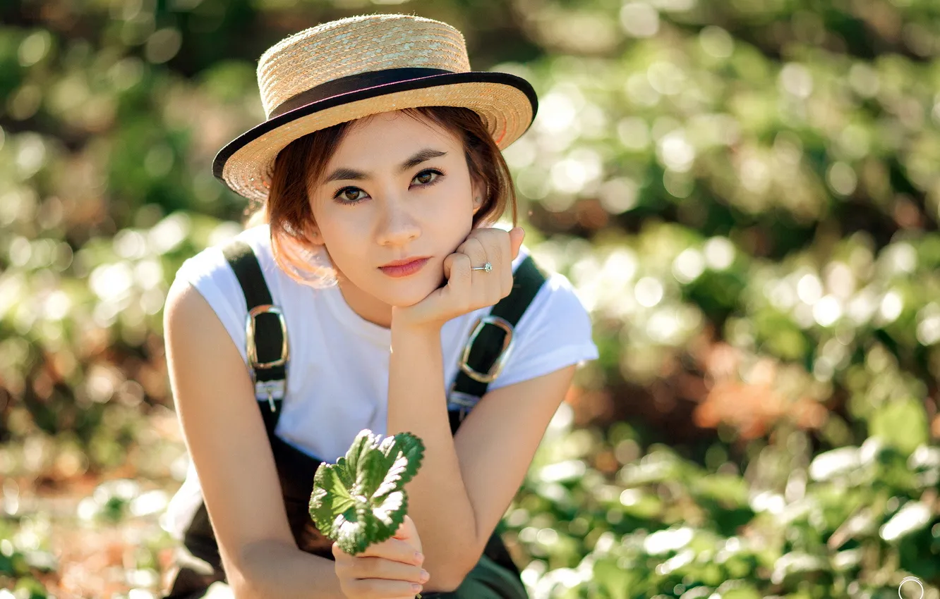 Photo wallpaper look, girl, hat
