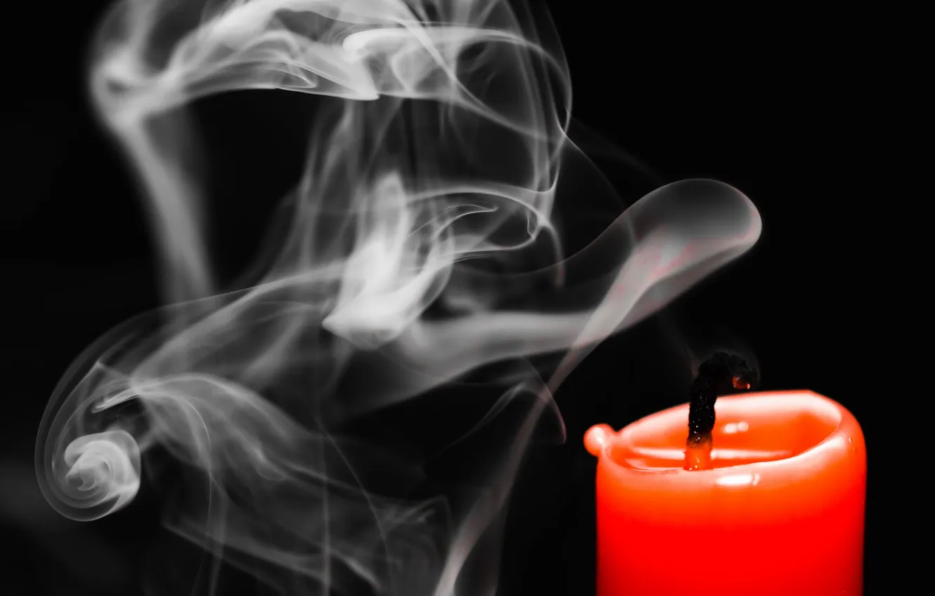 Photo wallpaper macro, smoke, candles