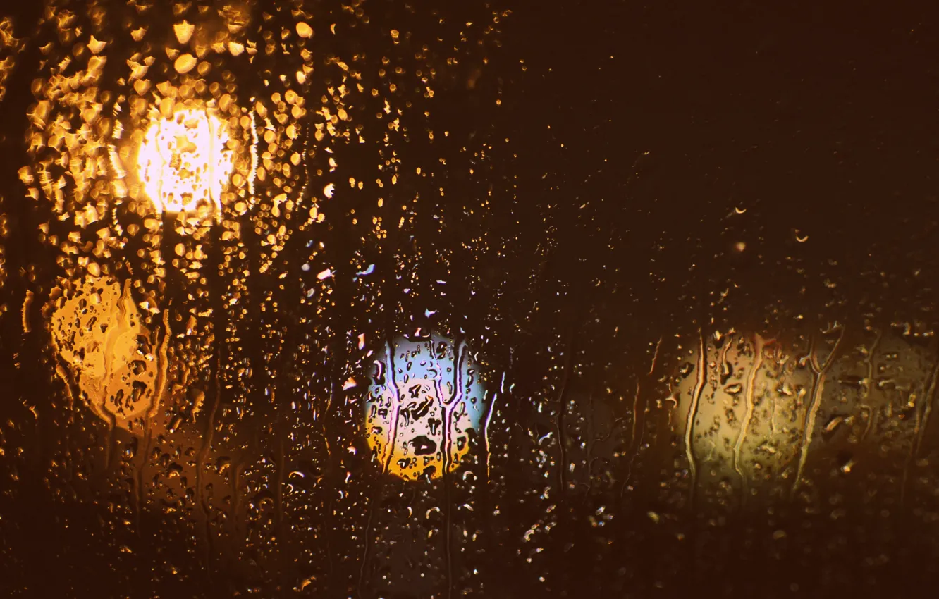 Photo wallpaper glass, drops, bokeh