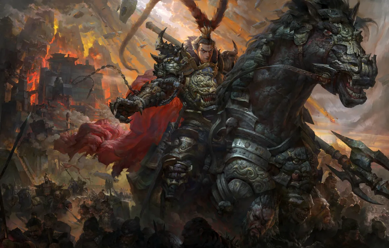 Photo wallpaper war, the game, army, art, battle, fantasy, the leader, Dynasty Warriors