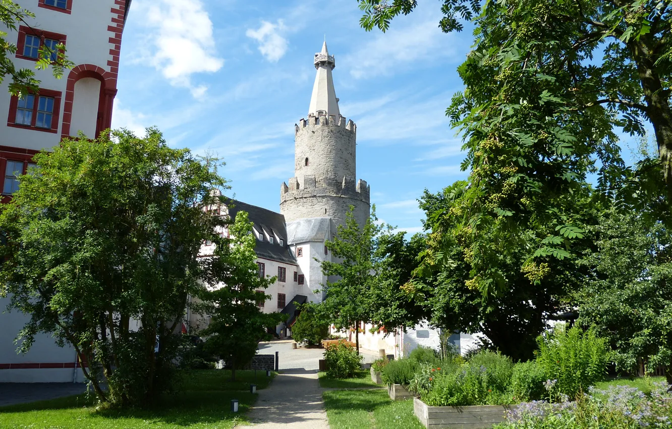 Photo wallpaper Germany, Burg, Osterburg, Weida, Thuringia, Tower, Middle ages