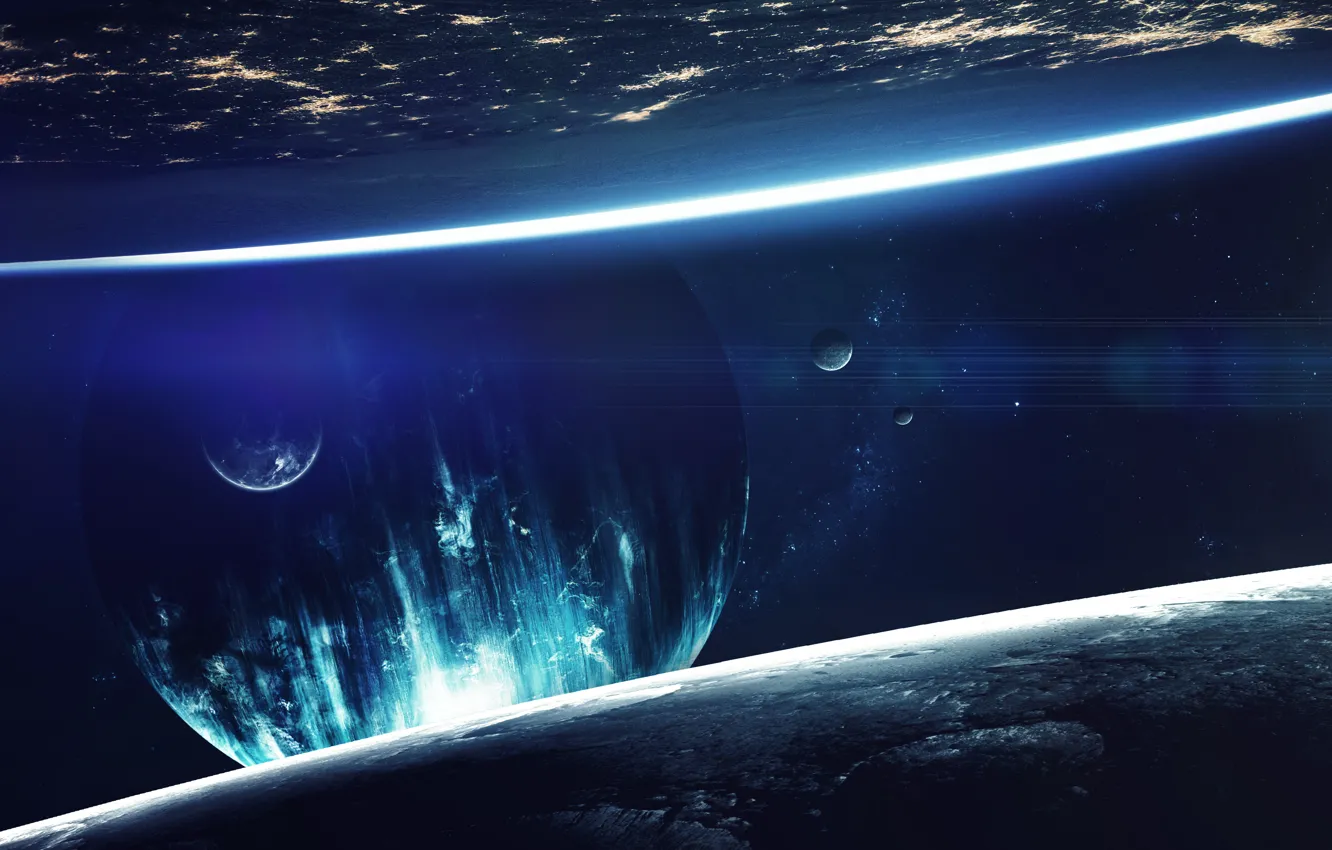 Photo wallpaper fantasy, cosmos, planet, sci fi