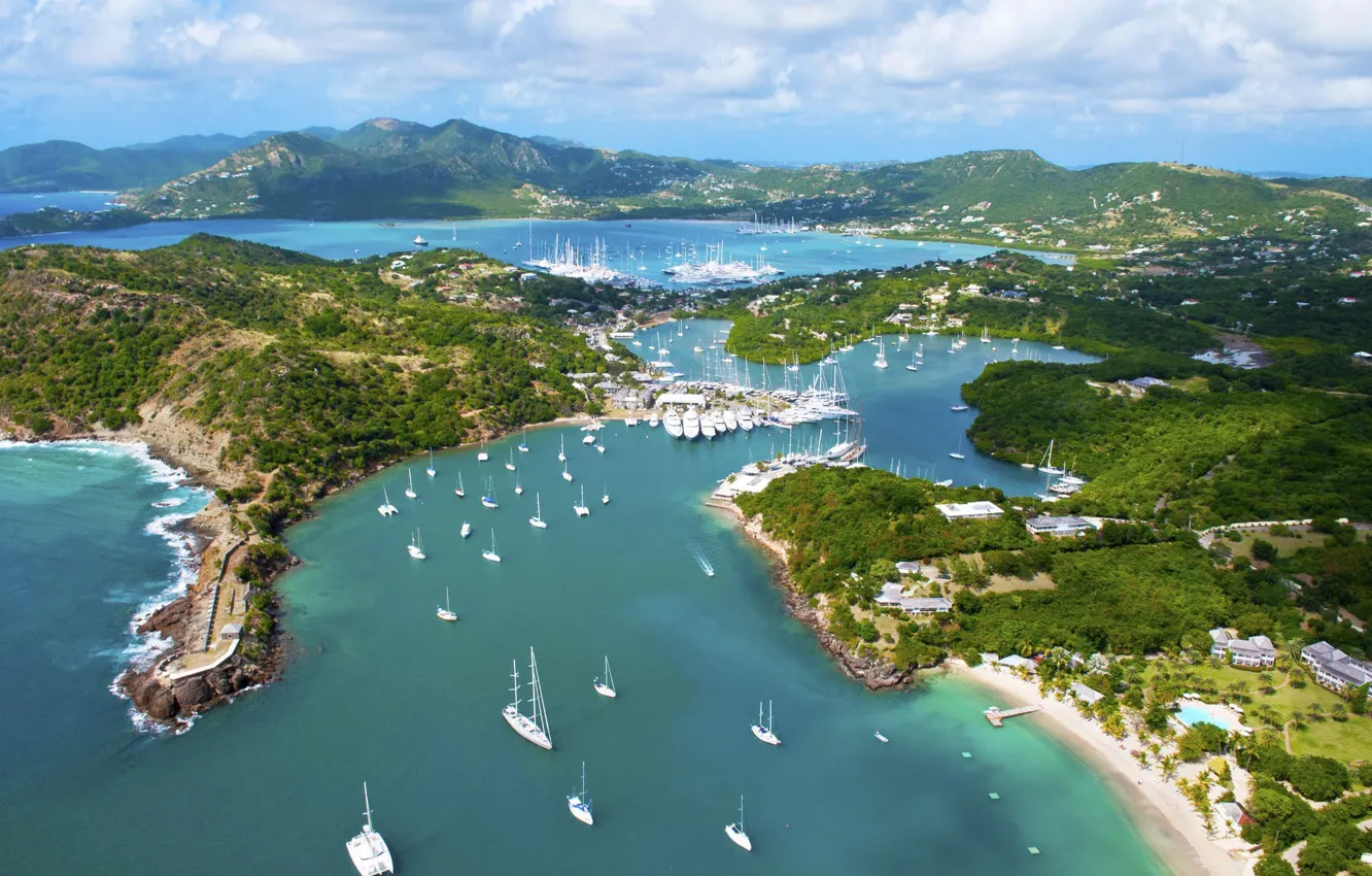 Photo wallpaper sea, yacht, Caribbean, Antigua and Barbuda