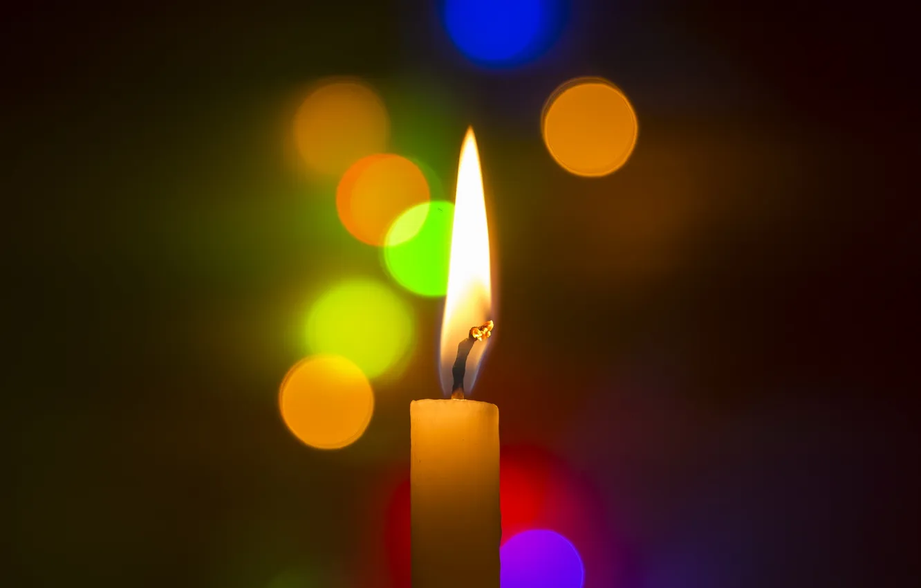 Photo wallpaper macro, background, candles