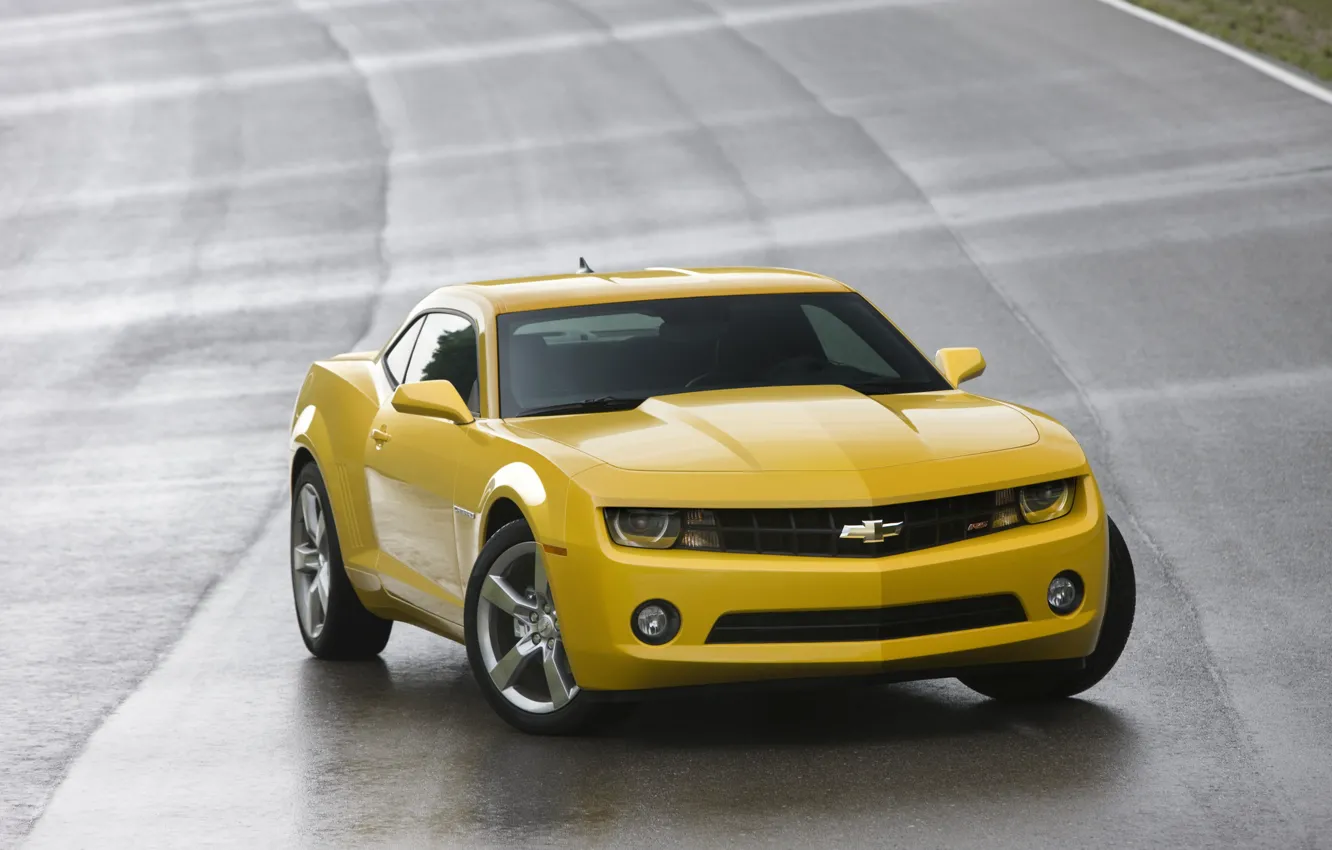 Photo wallpaper yellow, Chevrolet, Camaro