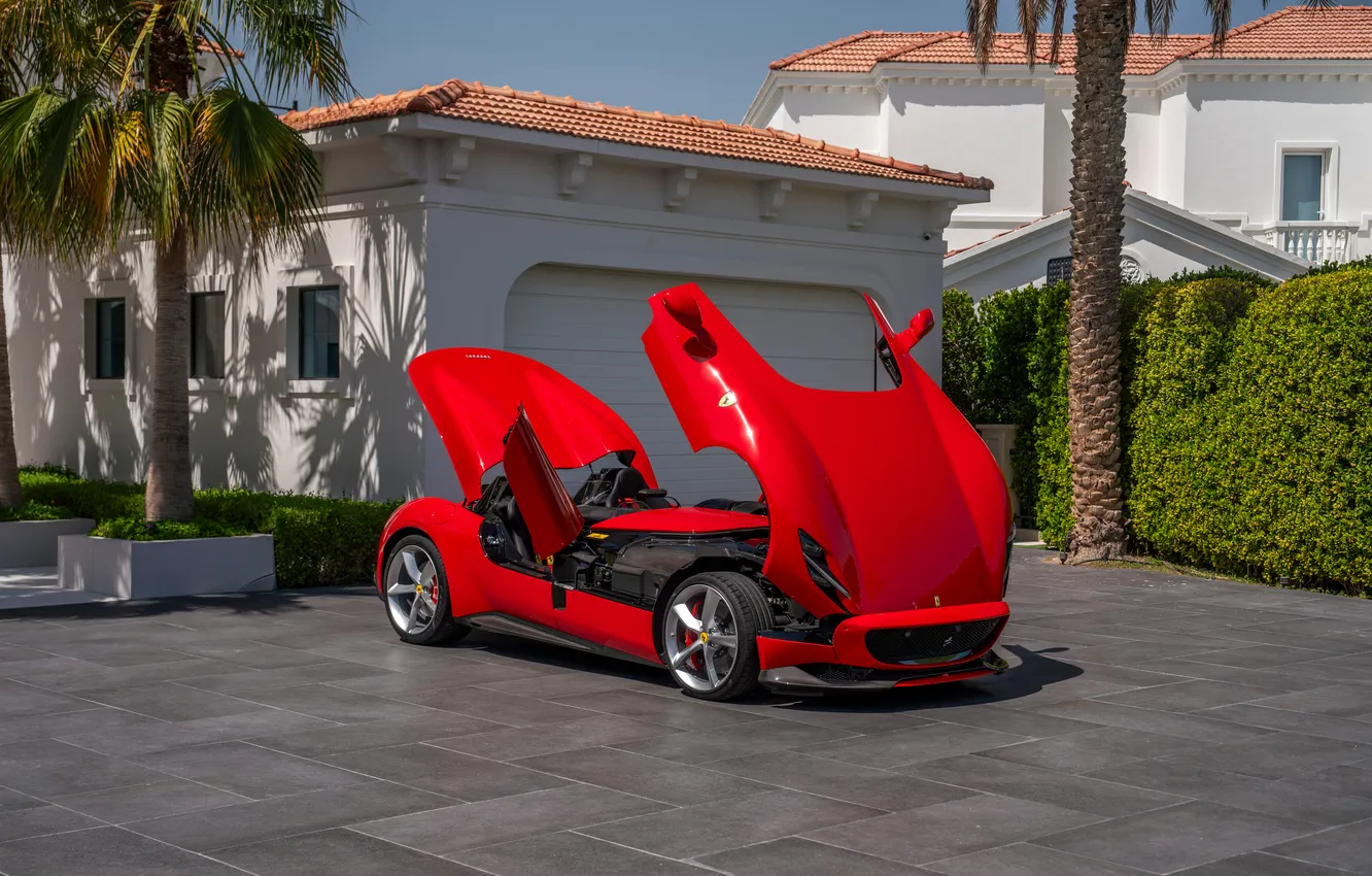 Photo wallpaper Ferrari, supercar, Ferrari, Supercar, the only instance, 2021, Monza SP2, Ferrari Monza SP2