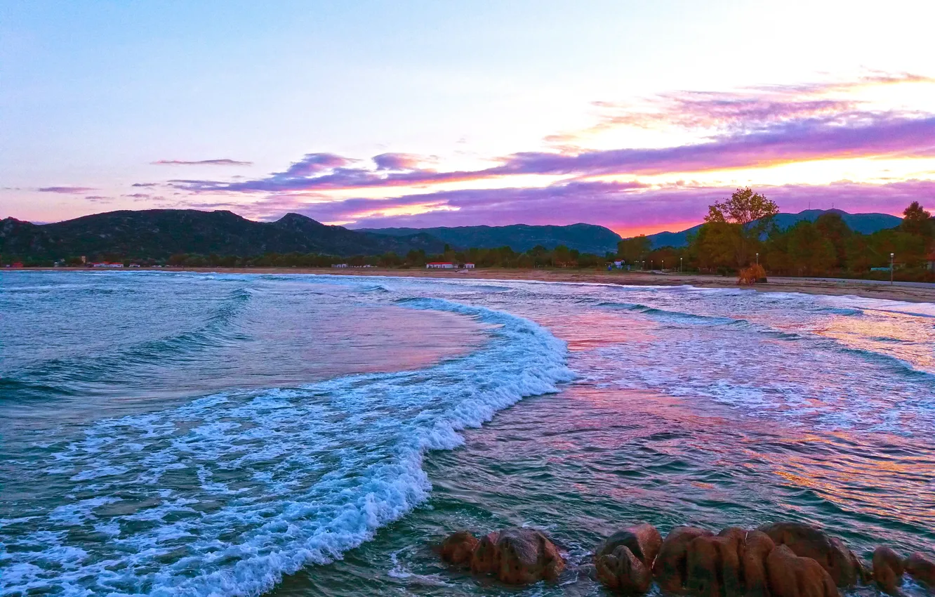 Photo wallpaper waves, sea, Greece, Halkidiki, Sikia