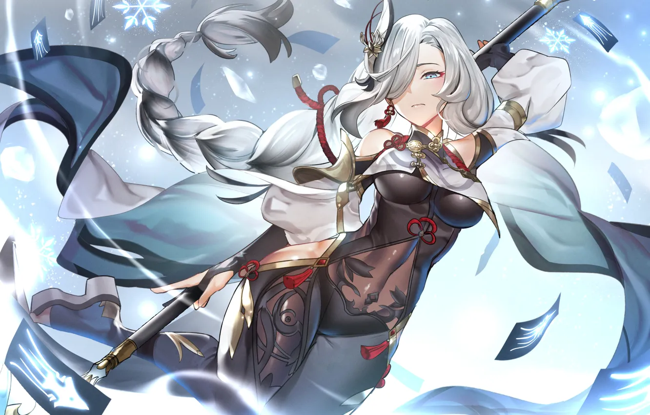 Photo wallpaper Shenhe, sexy girls, dampak genshin