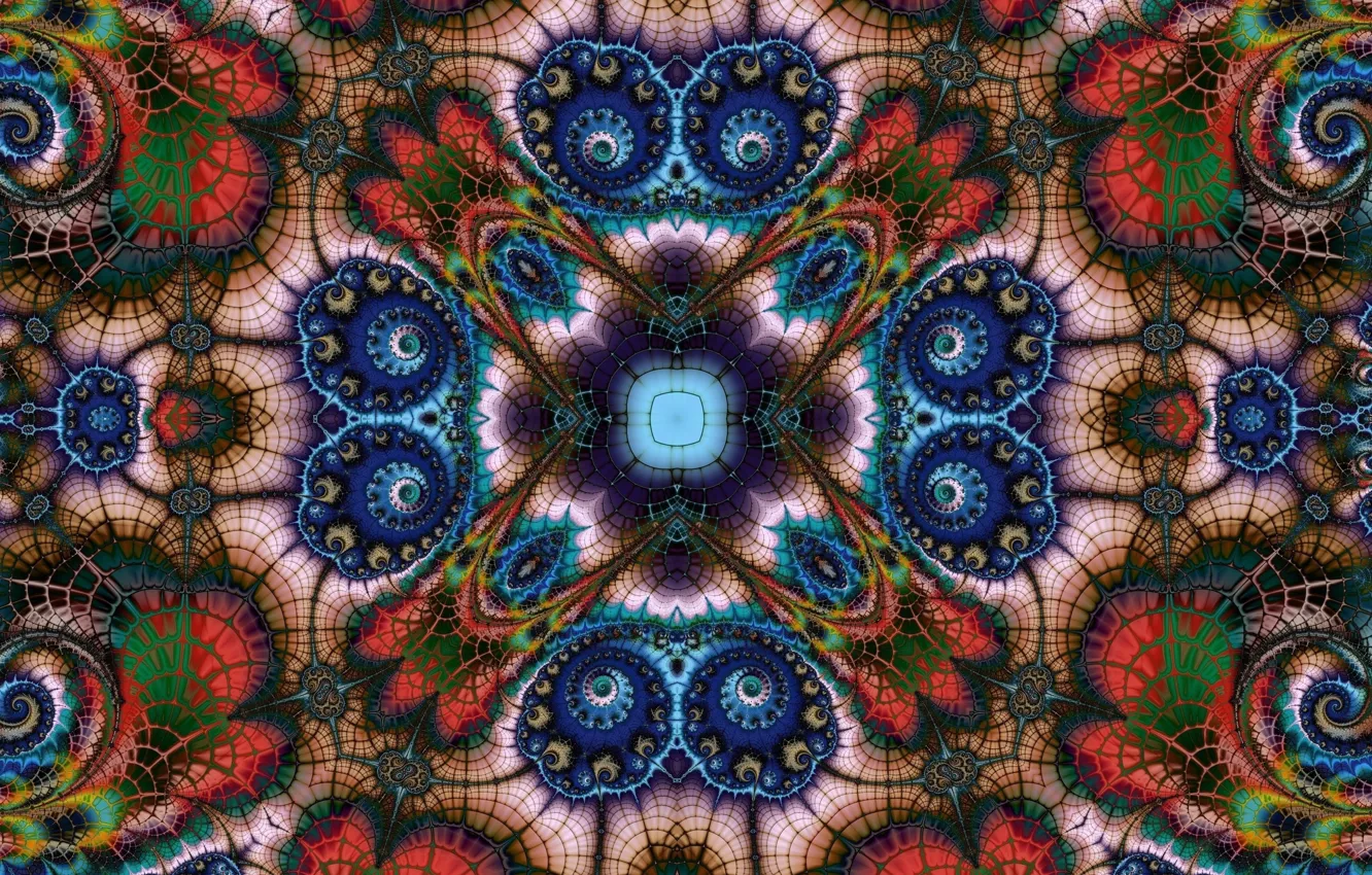 Photo wallpaper bright, pattern, fractal