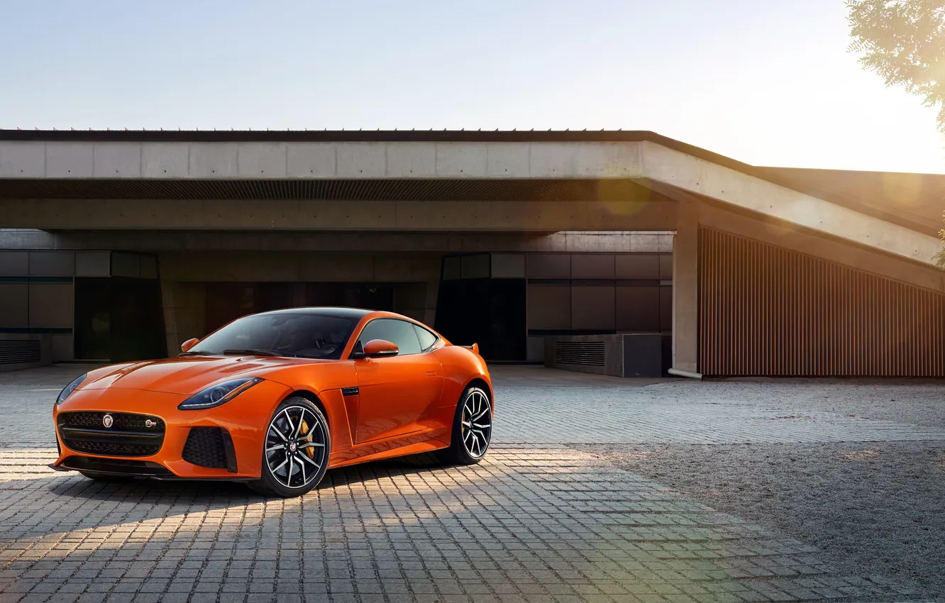 Photo wallpaper orange, coupe, Jaguar, Jaguar, Coupe, F-Type