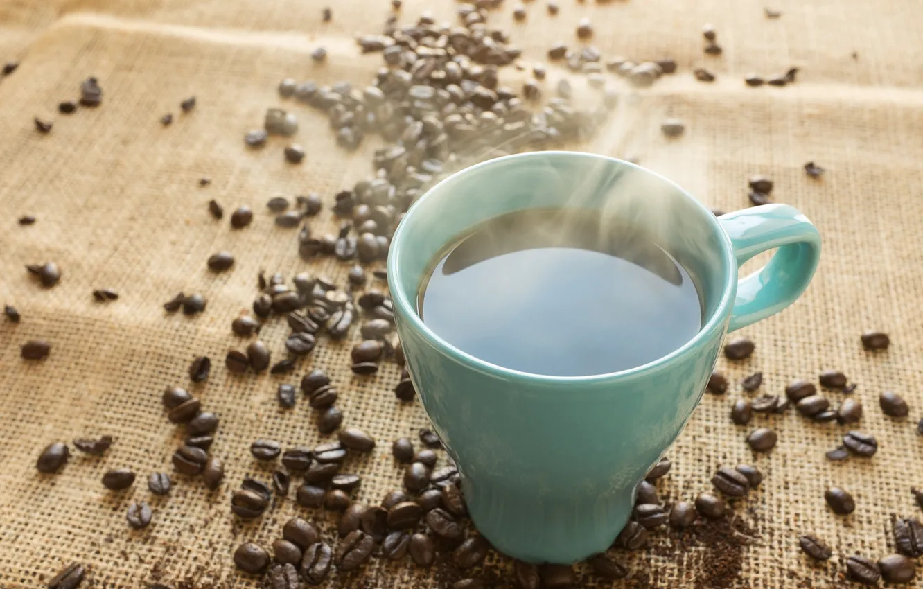 Photo wallpaper coffee, grain, pair, Cup