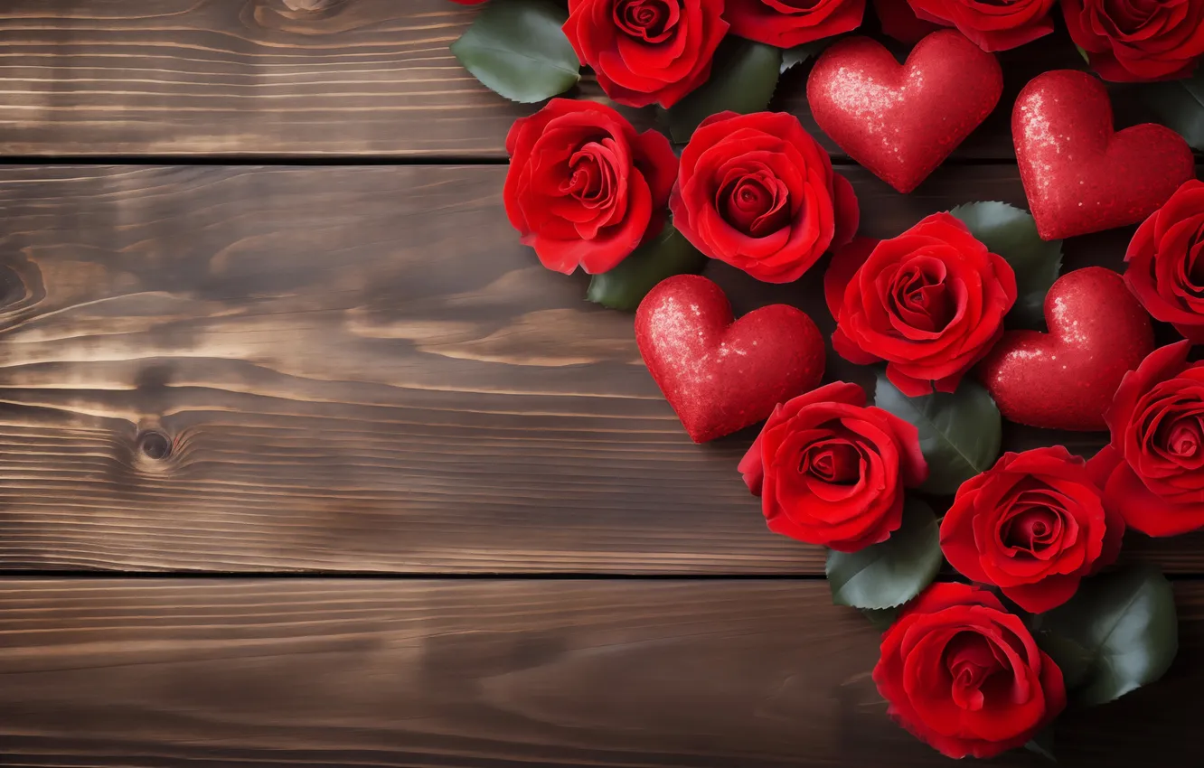 Photo wallpaper love, flowers, gift, romance, heart, roses, love, Valentine's day