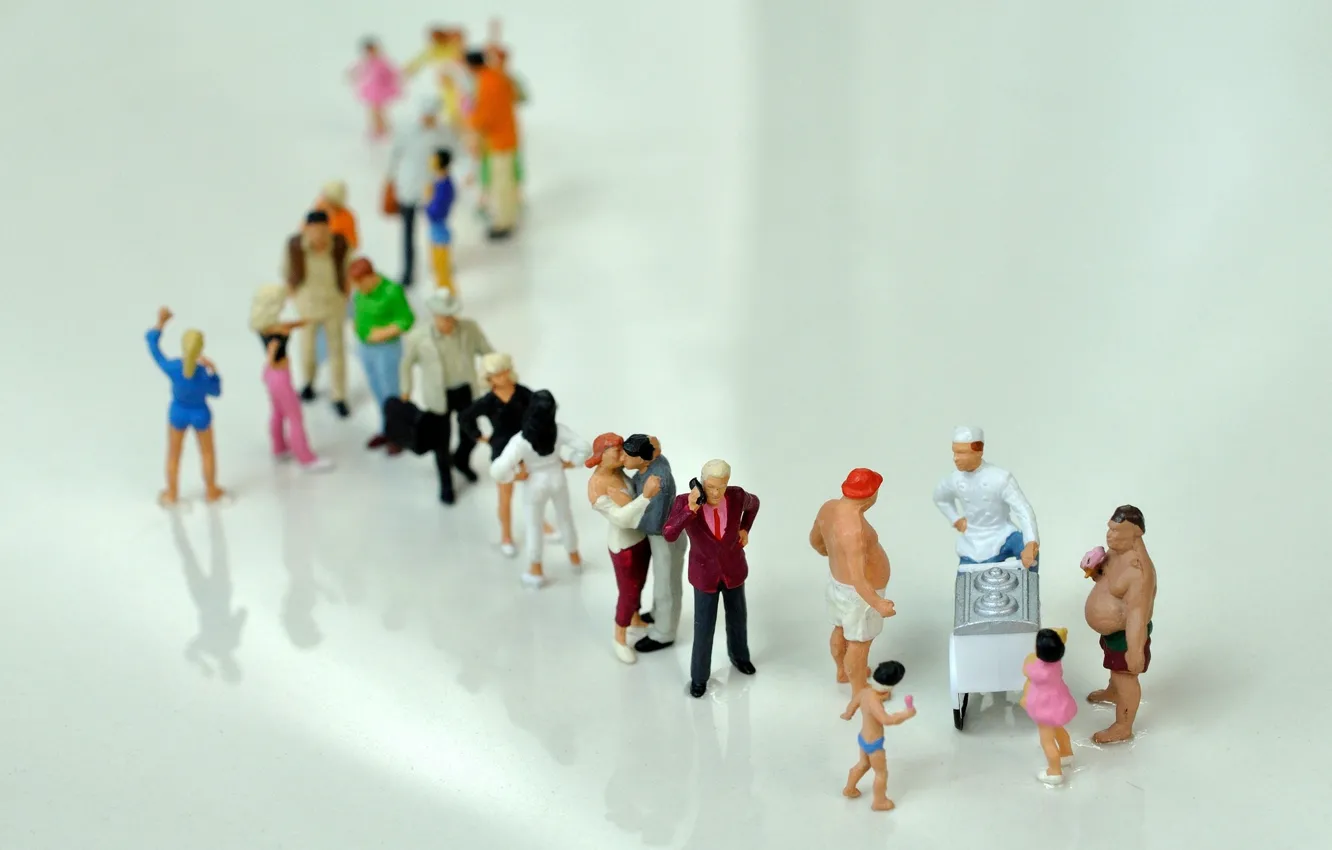 Photo wallpaper people, ice-cream, queue