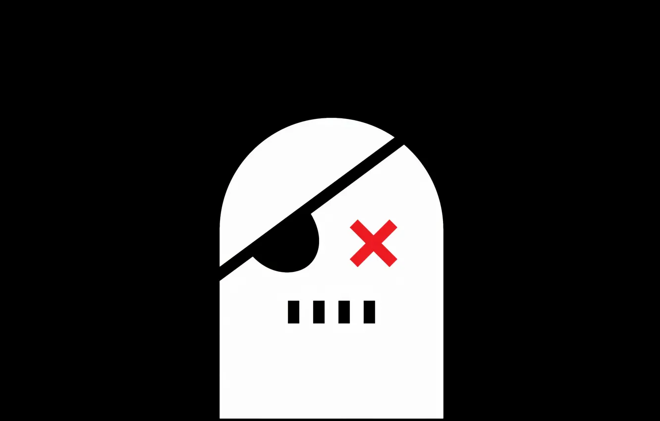 Photo wallpaper sake, red, logo, white, black, minimalism, Minimalism, teeth